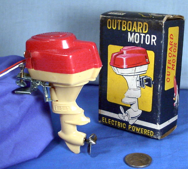 Toy Boat Electric Battery Outboard Motor in Box 1950's Japan Import